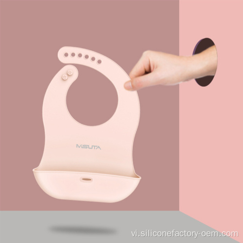 Em bé màu hồng di động cho ăn bib bib không thấm nước